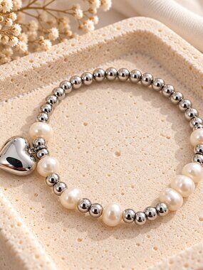 Women’s bead bracelet, bracelet, pearl bracelet, silver bracelet, jewelry